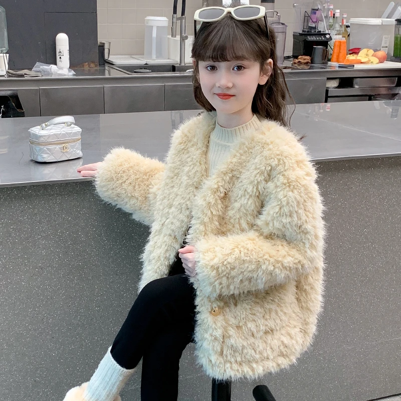 女童外套2025新款秋冬款儿童超好看加绒加厚小女孩冬装小香风上衣