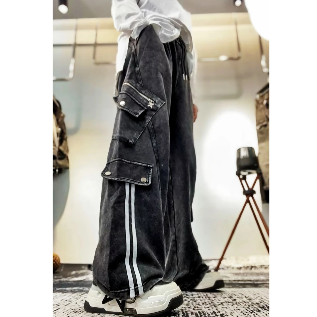 阔腿卫裤设计新款潮流潮牌时尚洋气百搭松紧腰女