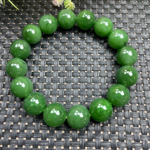 天然和田玉碧玉13米手串满绿满色玉手串时尚精美百搭款