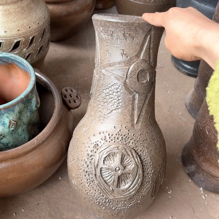 紫砂花盆口径11/35无孔花器