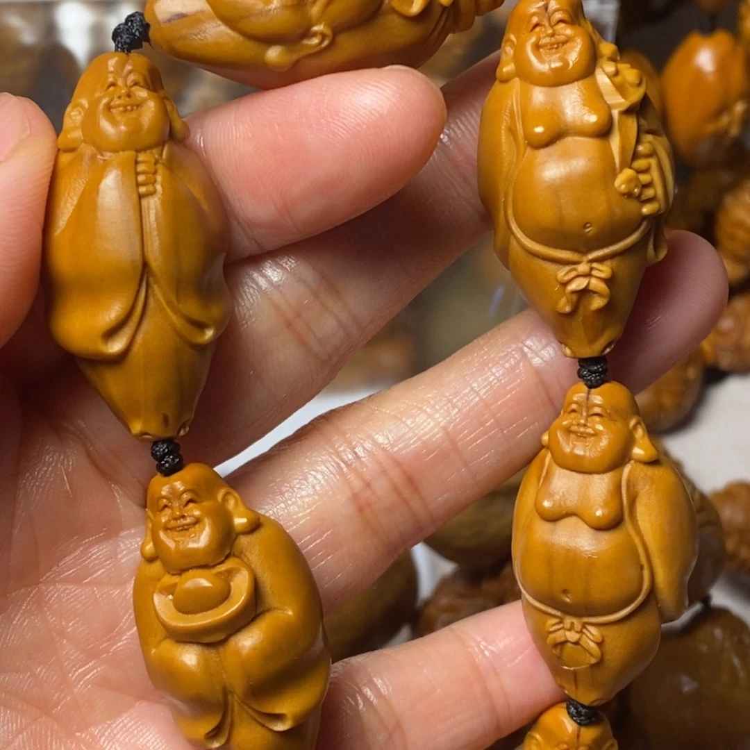 橄榄核手串/手链六合弥勒筋线明显