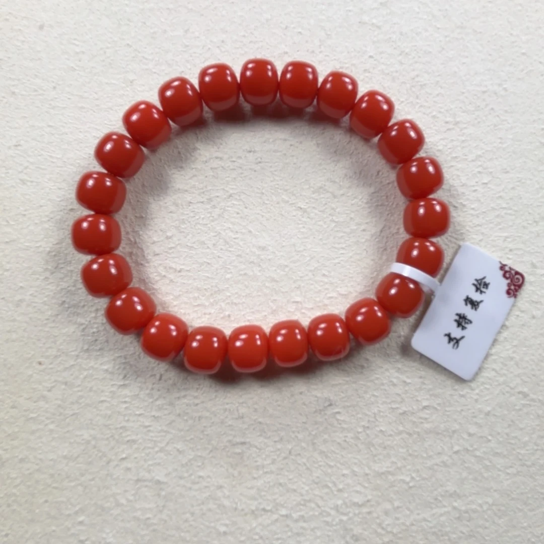 未镶嵌冷水河满肉柿子红全品9.0老型南红玛瑙