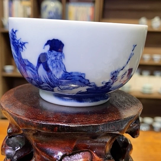 青花人物主人杯杯