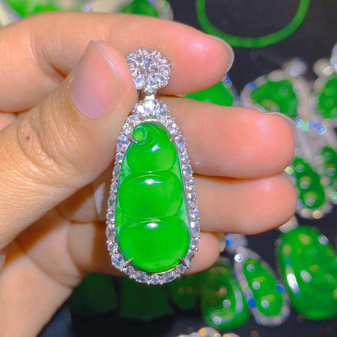 翡翠银S925镶嵌颈饰