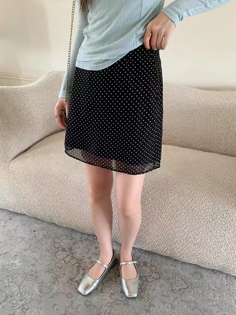 韩国单 波点半裙(内带安全裤)