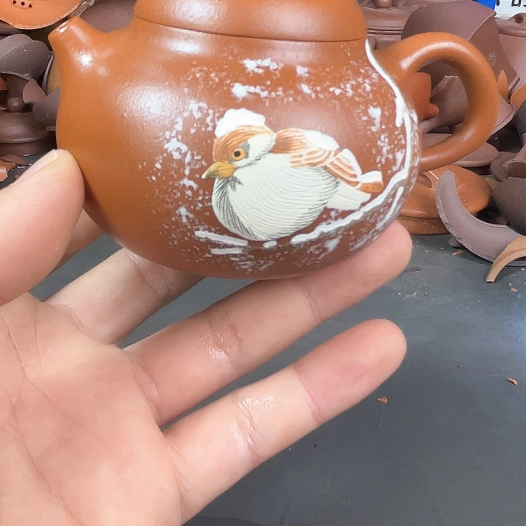 茶壶紫砂小煤窑朱泥全手文旦