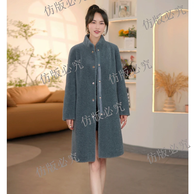 【优莎】6627时尚穿搭女装休闲羊毛外套女士冬季白鹅绒服气质百搭