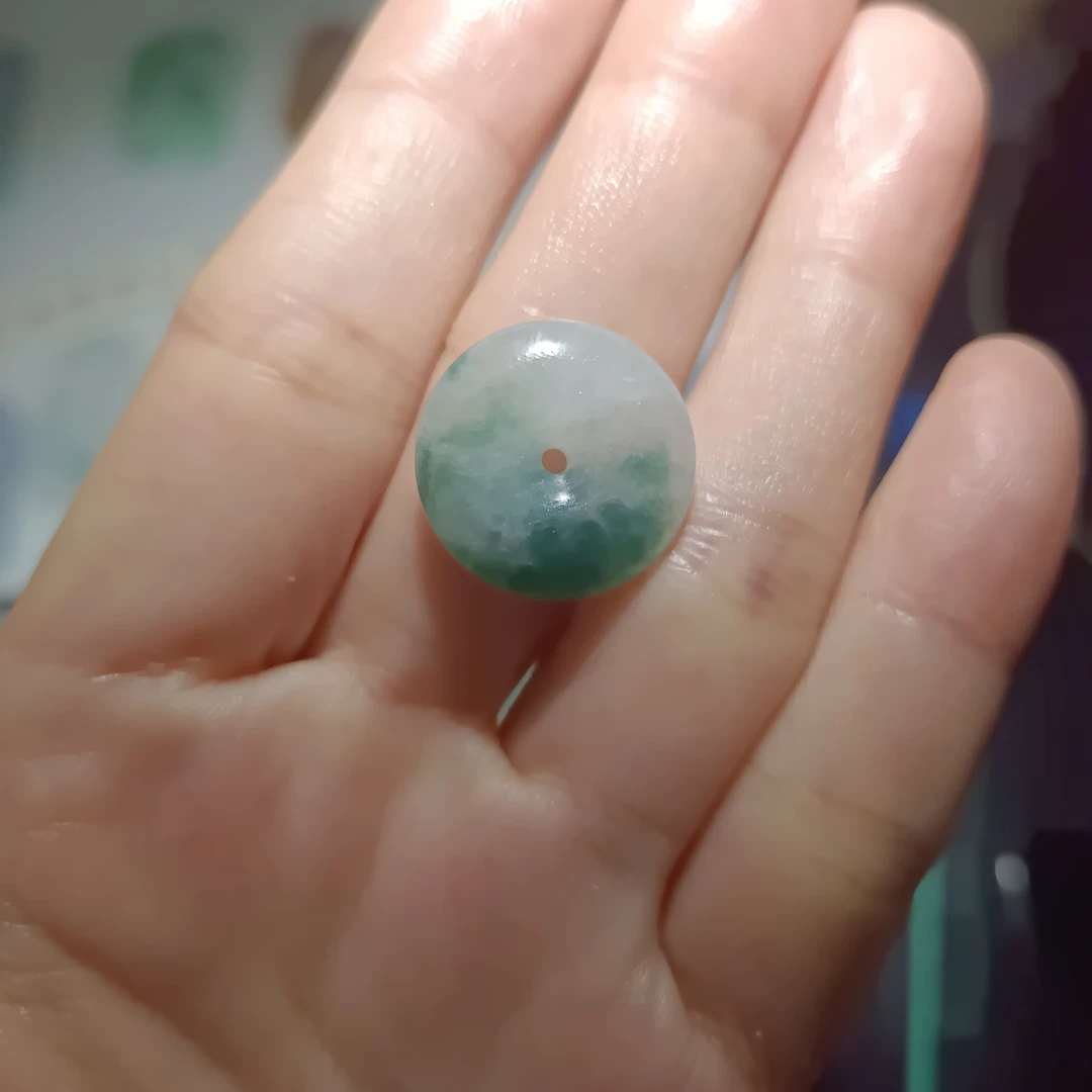 缅甸天然翡翠毛货定制  平安扣