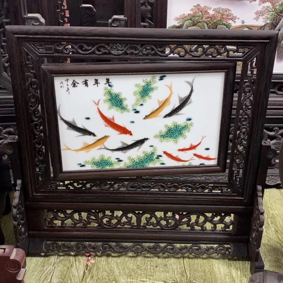 瓷片38*41 景德镇瓷板画柴窑烧制