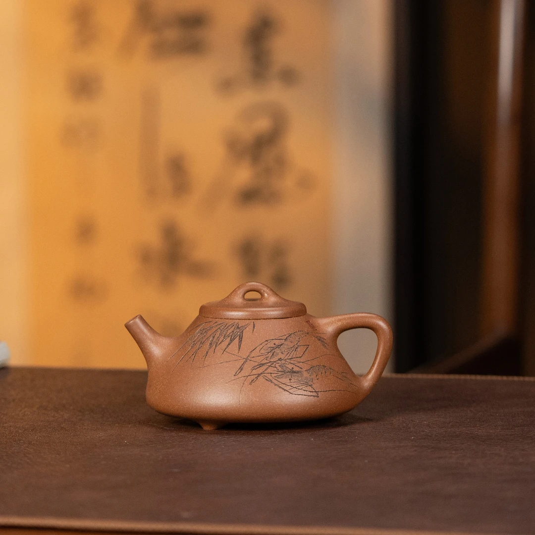 【利贞丨智虾邻水-子冶石瓢】原矿桂花砂约200cc 李建军全手工茶具