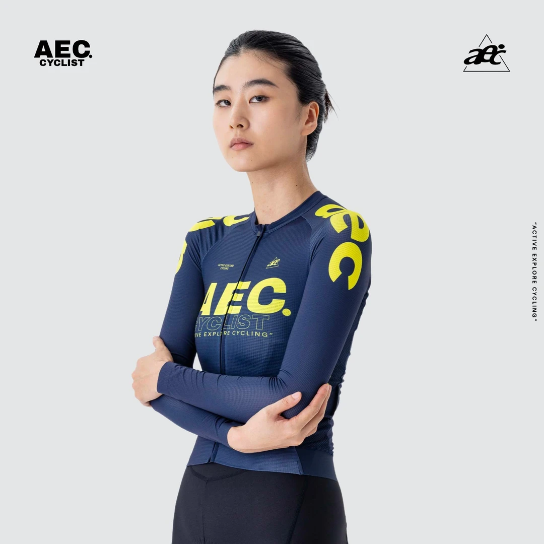 aec骑行服春秋季长袖2025新款男女士公路自行车耐磨上衣山地风驰