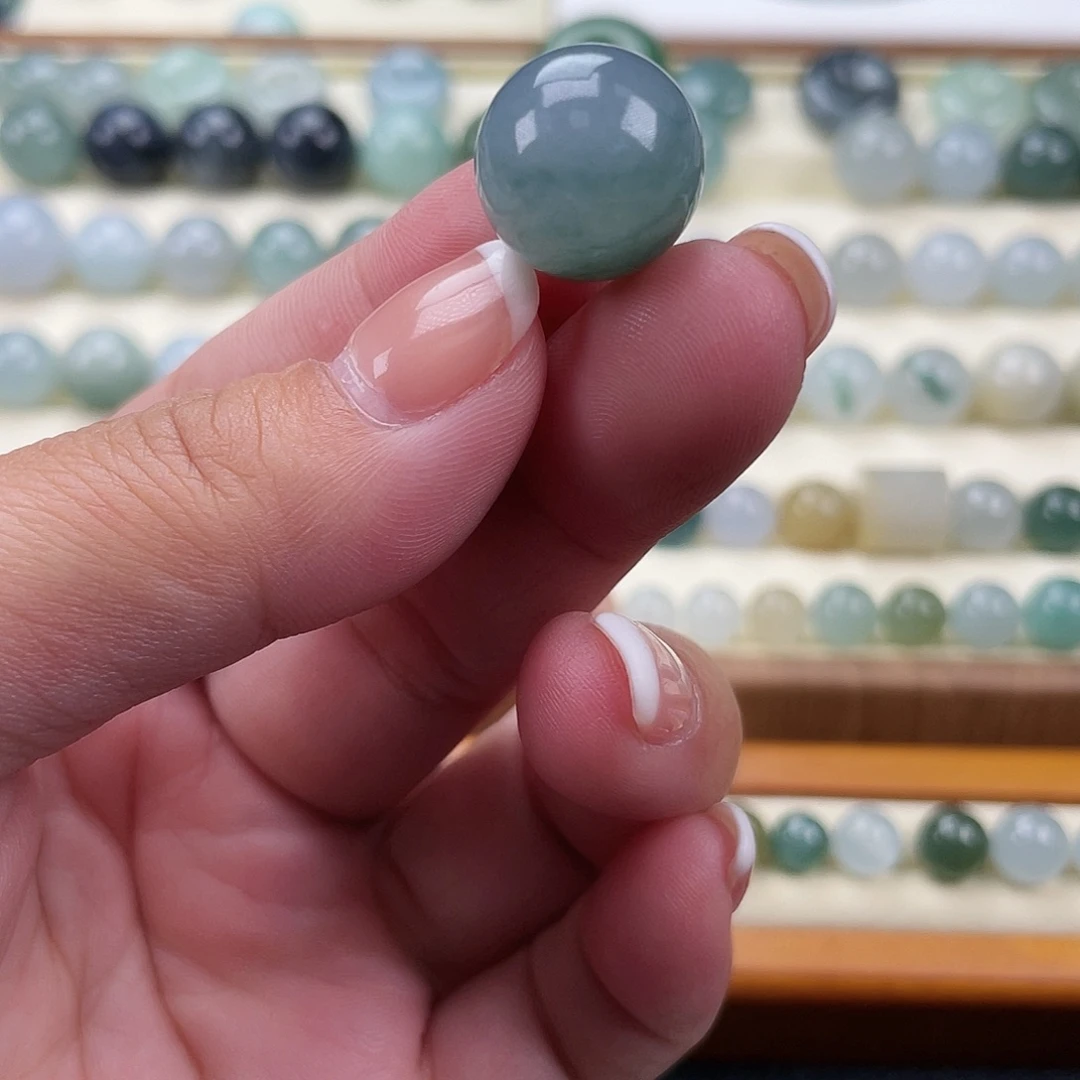 翡翠散珠天然翡翠a货蓝紫飘花卡14.3