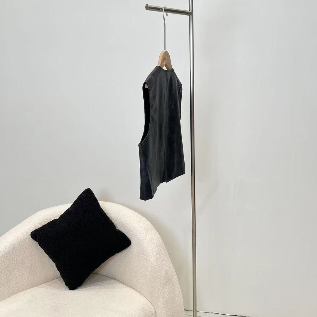 秋冬男童女童PU马甲黑色 7580楚系