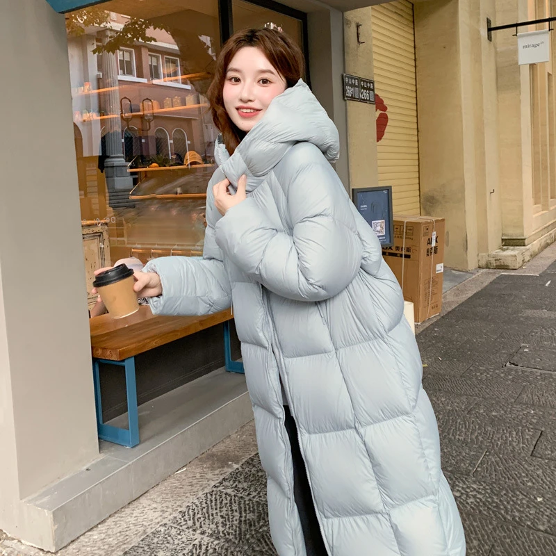 2025冬季新款连帽棉袄过膝长款女士棉衣棉服百搭时尚韩版洋气外套