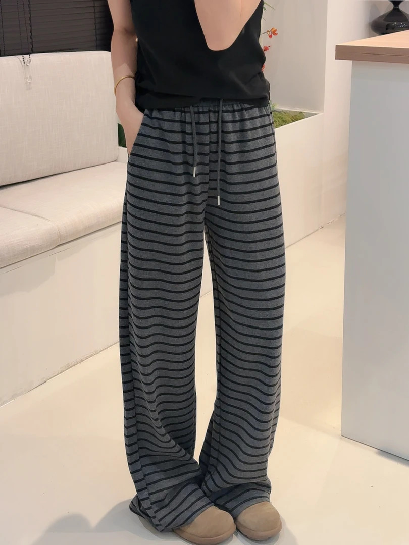 仓美美女装-条纹设计款休闲裤（卡码推荐拍大！）