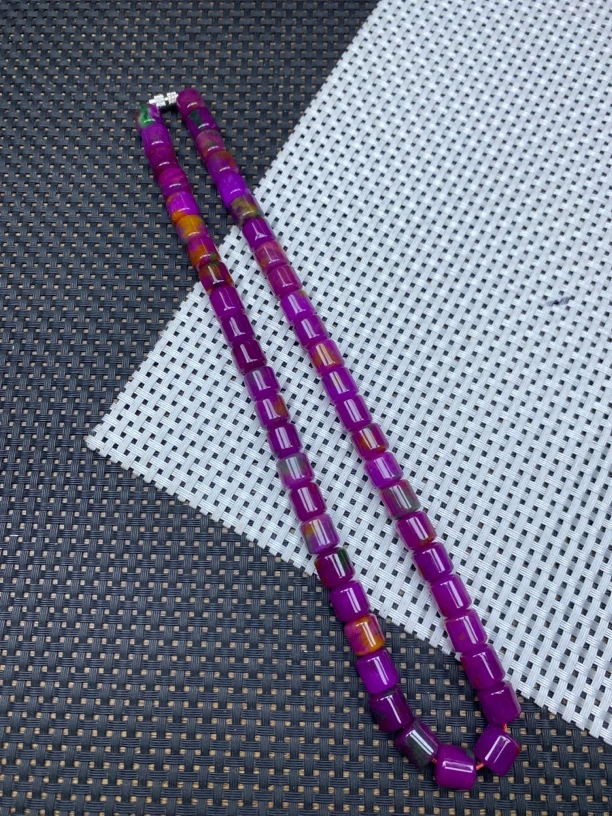 油彩玫瑰紫舒10mm路路通项链502
