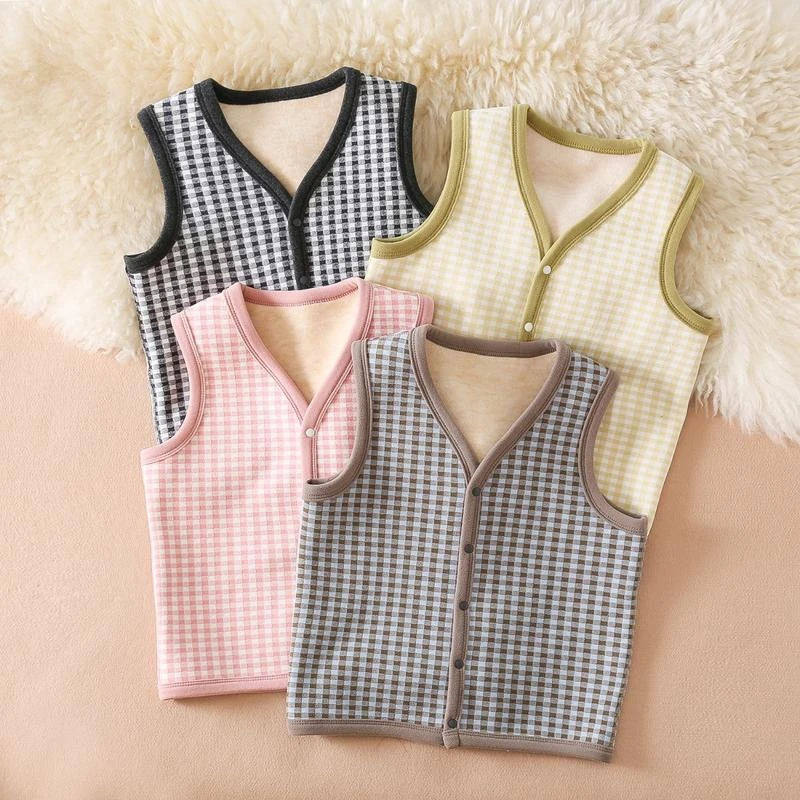 儿童马甲男女童无袖背心秋冬中大童马夹学生校服打底神器男孩坎肩