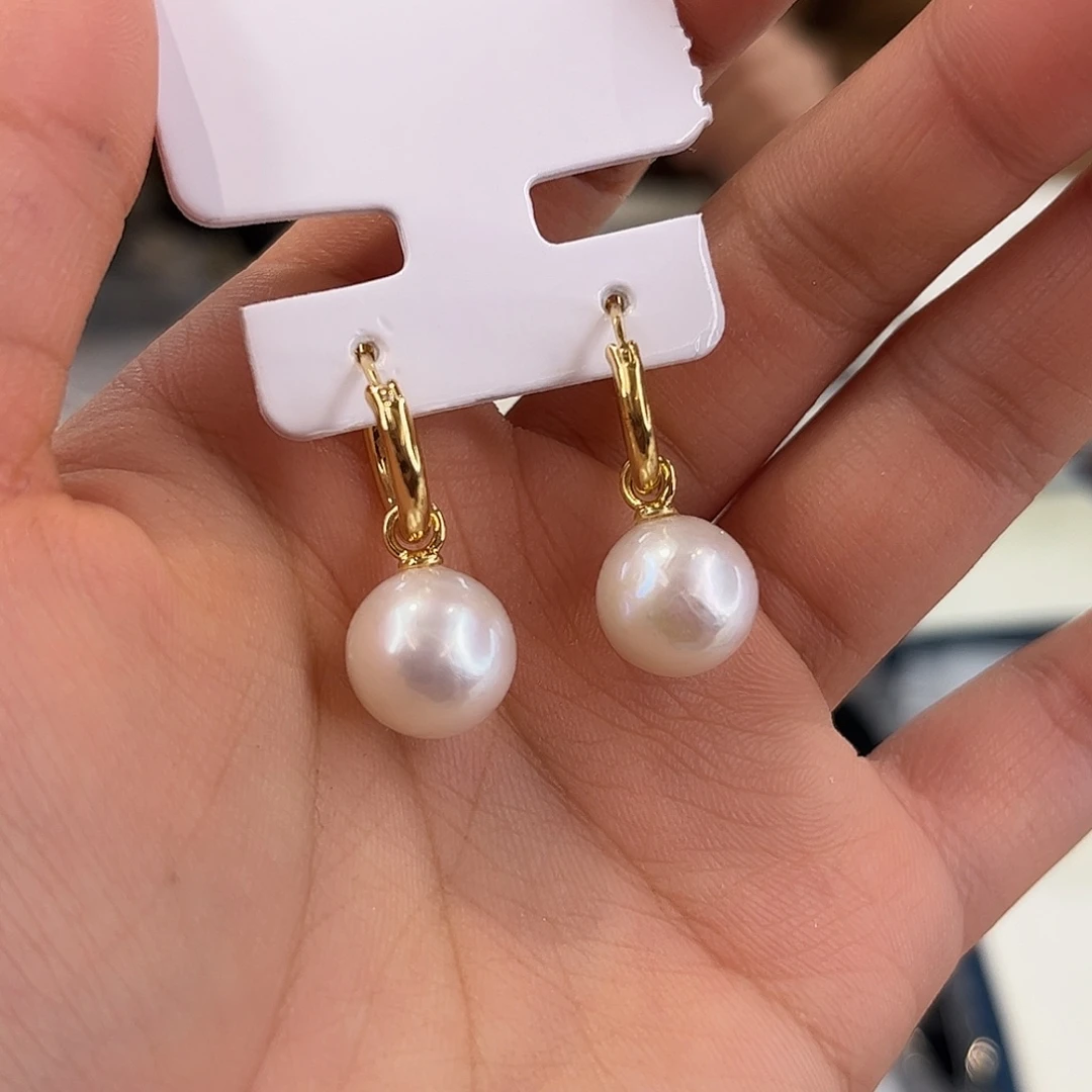 淡水珍珠合金耳饰