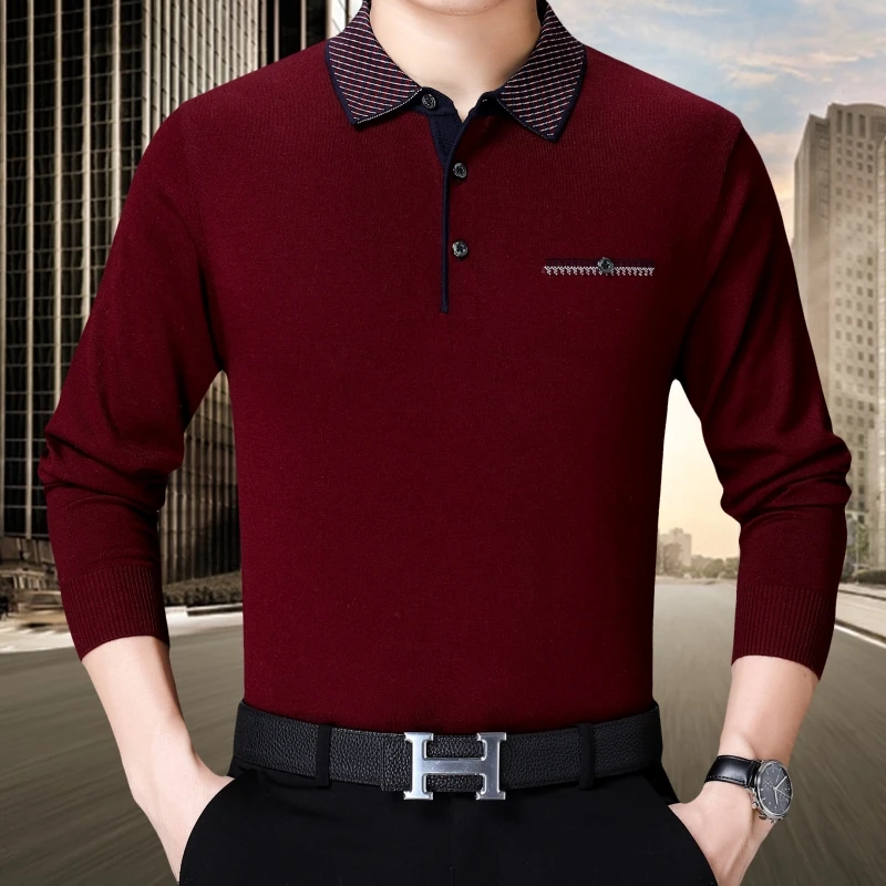 【专柜正品】高档男士梦娇精品长袖POLO衫 时尚百搭 挺括有型