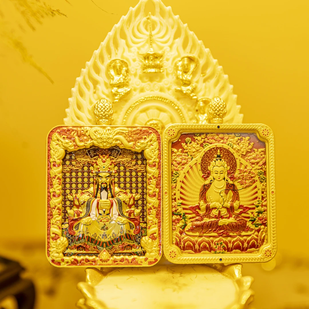 铜吊坠 2025新款【五台山发货】精雕双面五爷文殊国风项链吊坠国潮