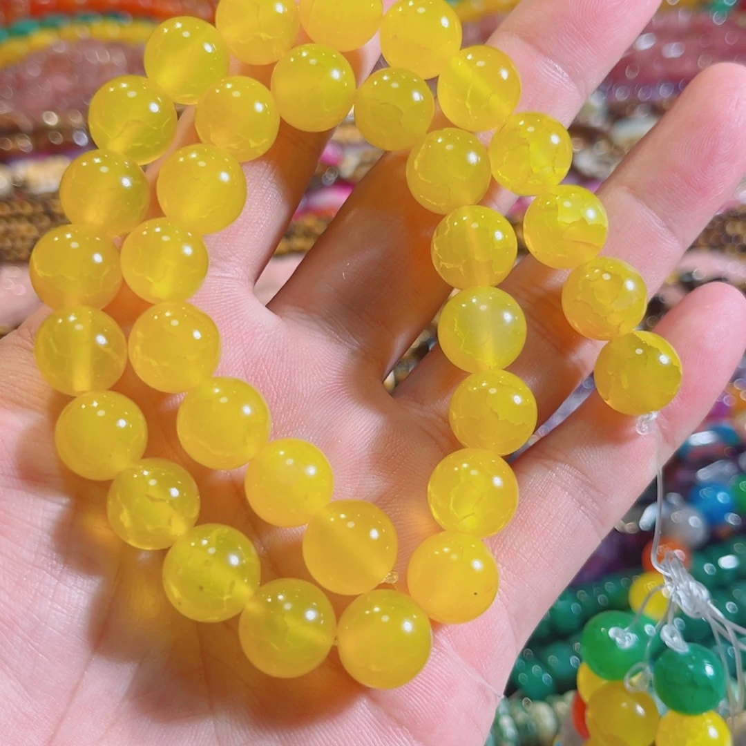 合金玛瑙/玉髓珠宝半成品A货龙鳞玛瑙一条12mm