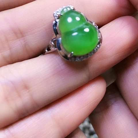 和田玉银S925镶嵌戒指