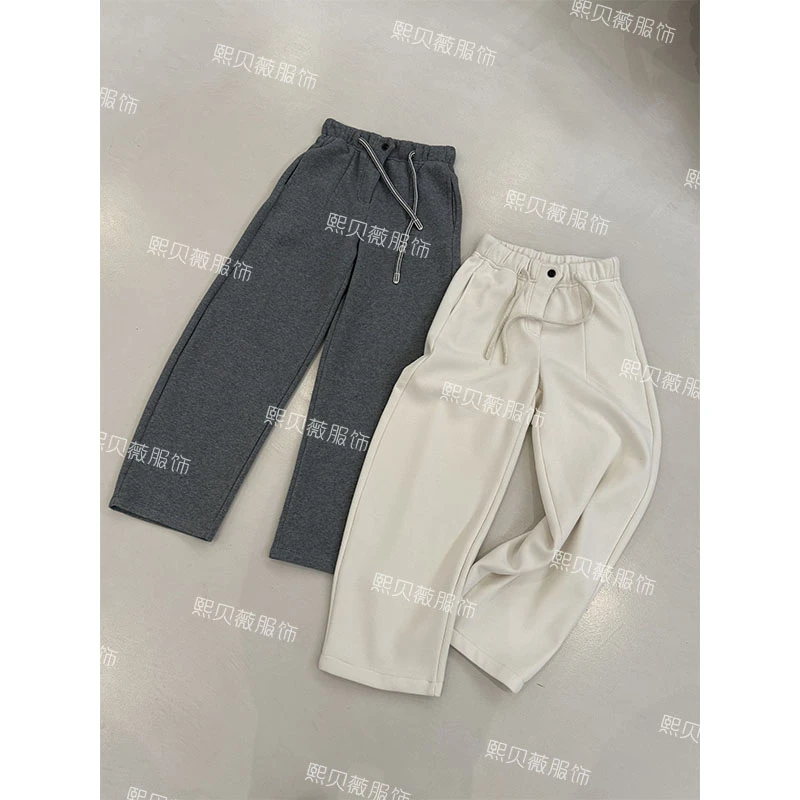 【浮浮款-只出不进】年货加厚绒弹力腰编织腰带直筒卫裤 D8921
