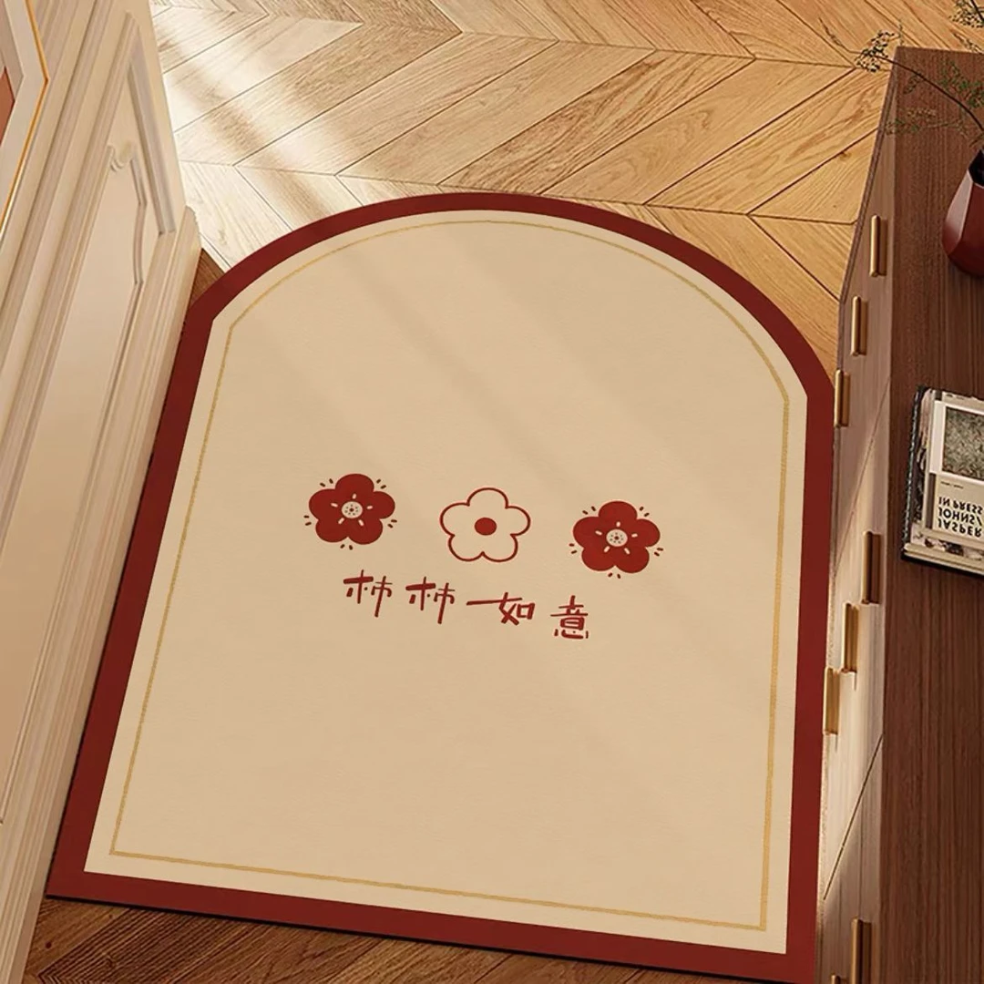 红色免洗可擦pvc地垫结婚喜庆家用防水入户门脚垫进门玄关可裁剪