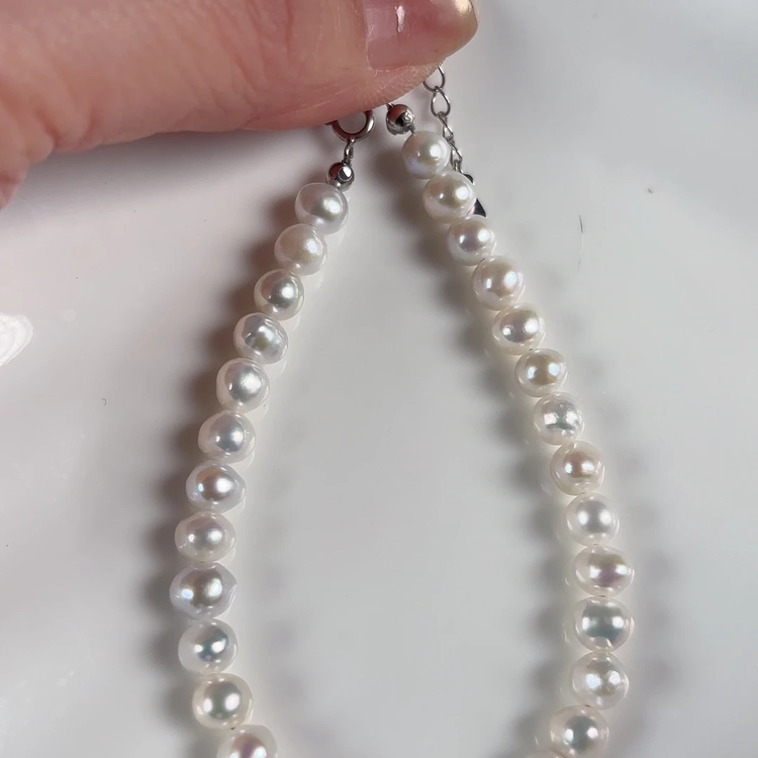 淡水珍珠手绳银S925镶嵌