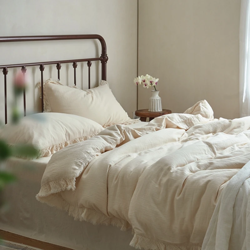 2025新款全棉四件套双层纱婴儿色三件套亲肤柔软A类母婴