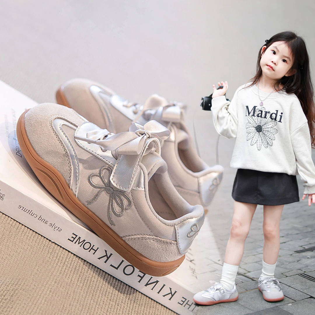 女童鞋子春秋2025新款儿童运动鞋大童鞋德训鞋春款女宝板鞋休闲鞋