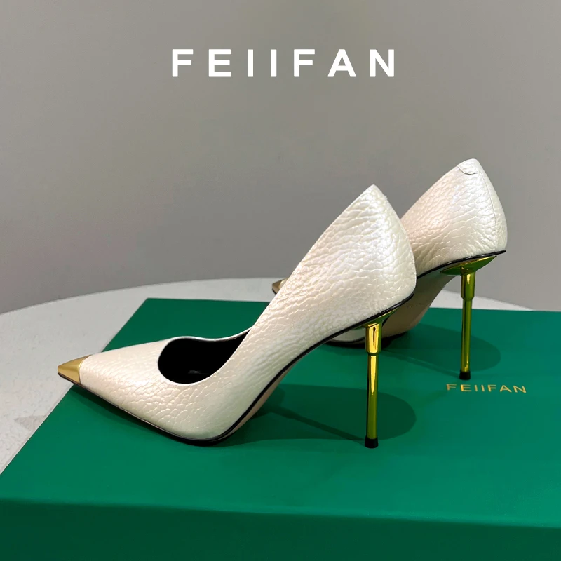 白色高跟鞋2025春秋新款细跟高级感轻奢气质百搭单鞋女7505