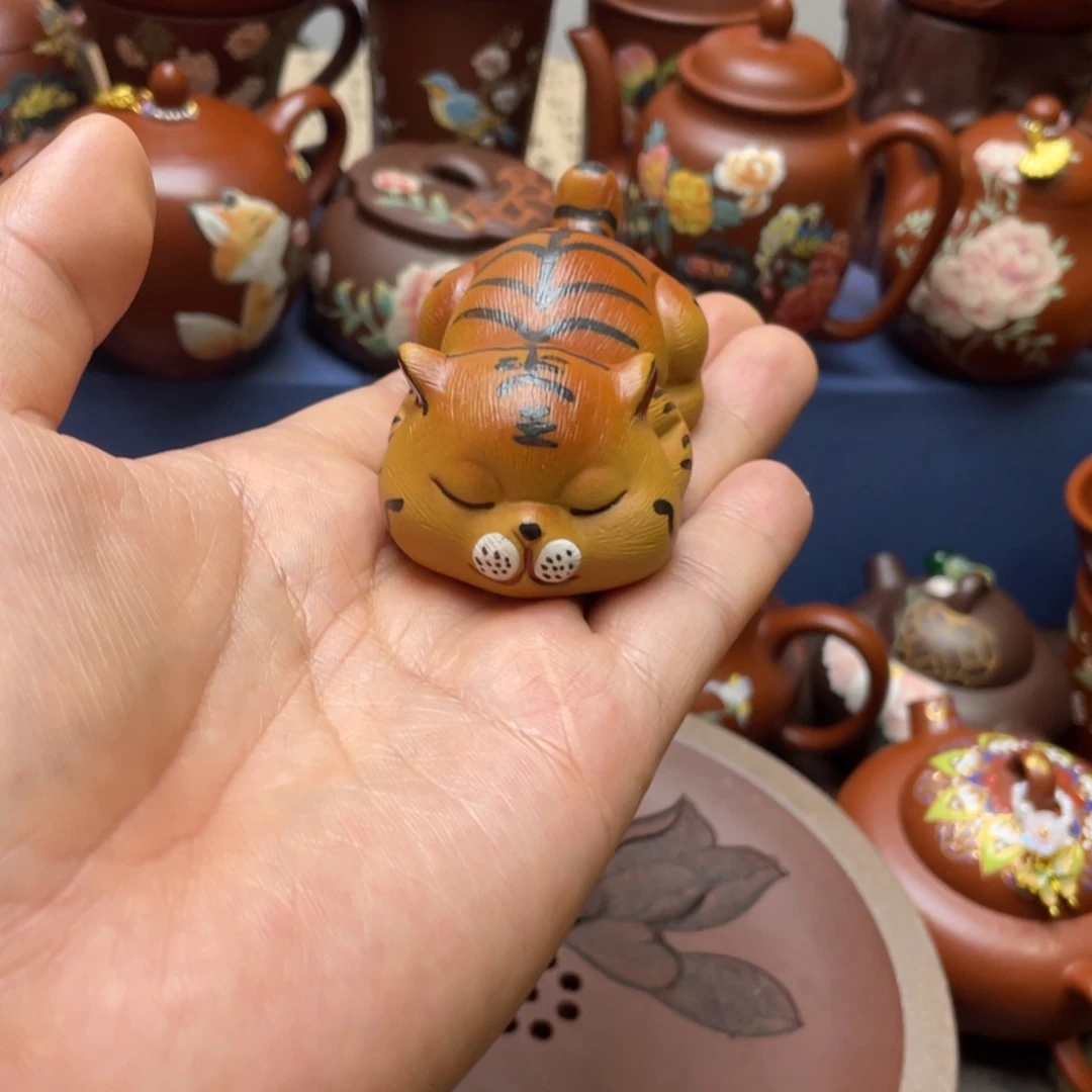 茶杯紫泥紫砂茶宠