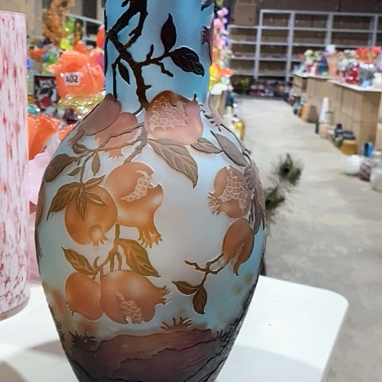 琉璃高度36厘米三色格蕾花瓶