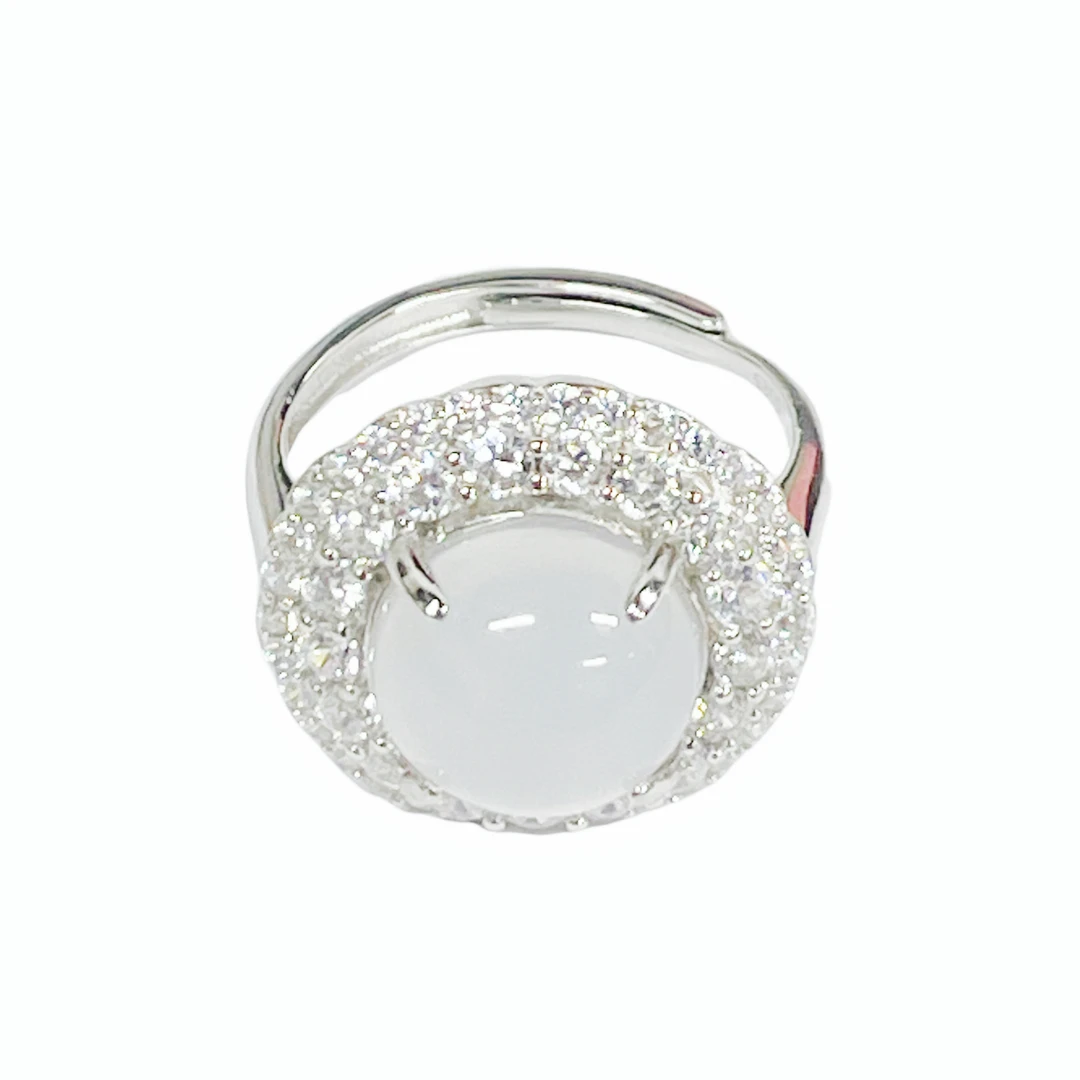 【小岛】天然缅甸料石英质玉水沫子鸽子蛋戒指 YSJZ042/YS042