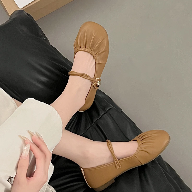 平底单鞋女2025新款春季复古软底温柔法式玛丽珍小鞋孕妇奶奶鞋