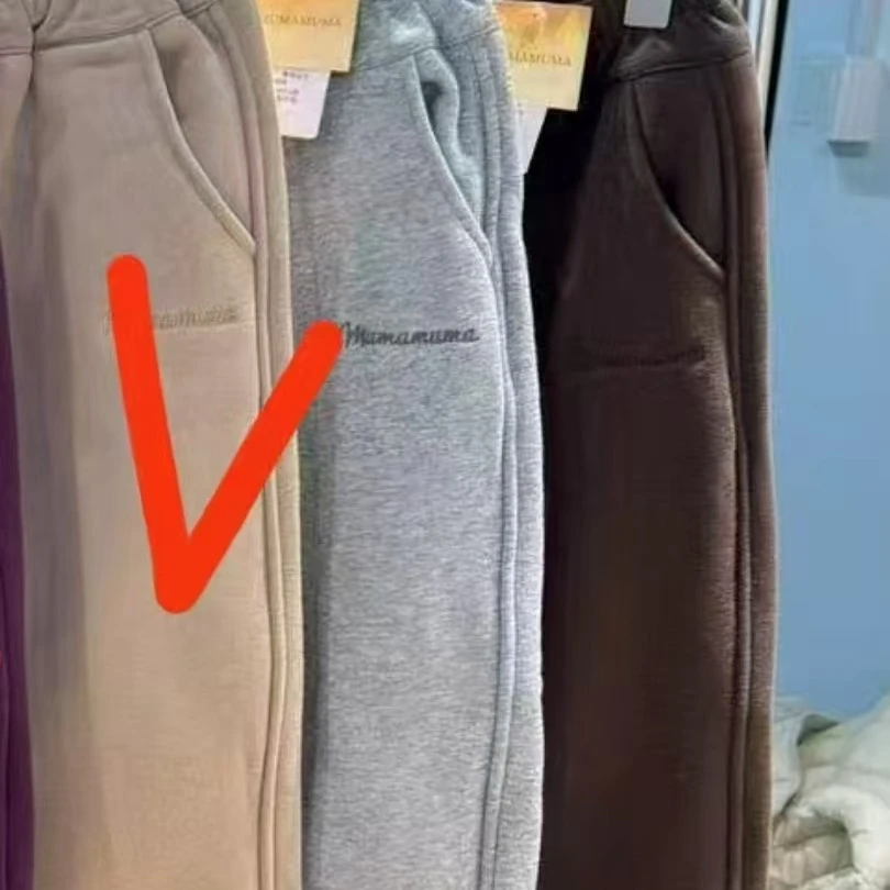 冬季加厚撸猫绒宽松运动卫裤130-160