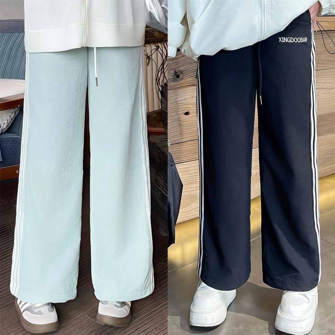 老钱慵懒 / 韩版垂感休闲直筒裤14231花契大码200斤胖mm夏季时尚