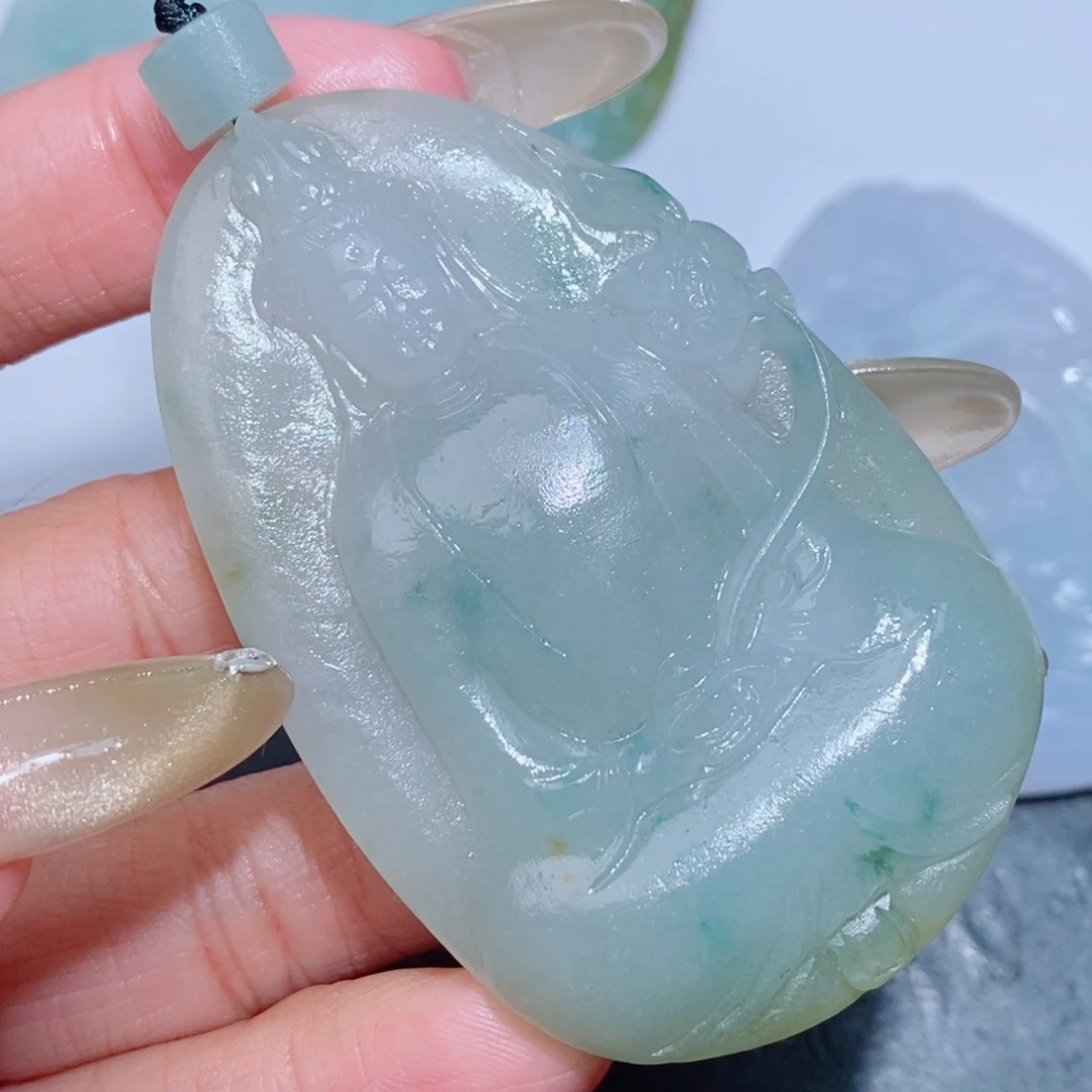 清***泉定制翡翠未镶嵌毛货翡翠挂件