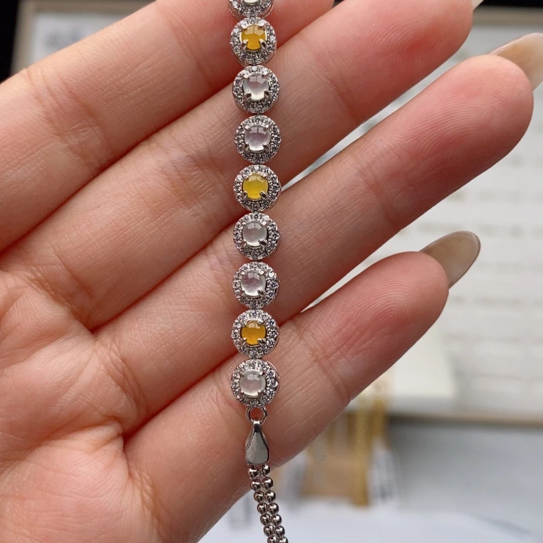 翡翠银S925镶嵌戒指天然翡翠