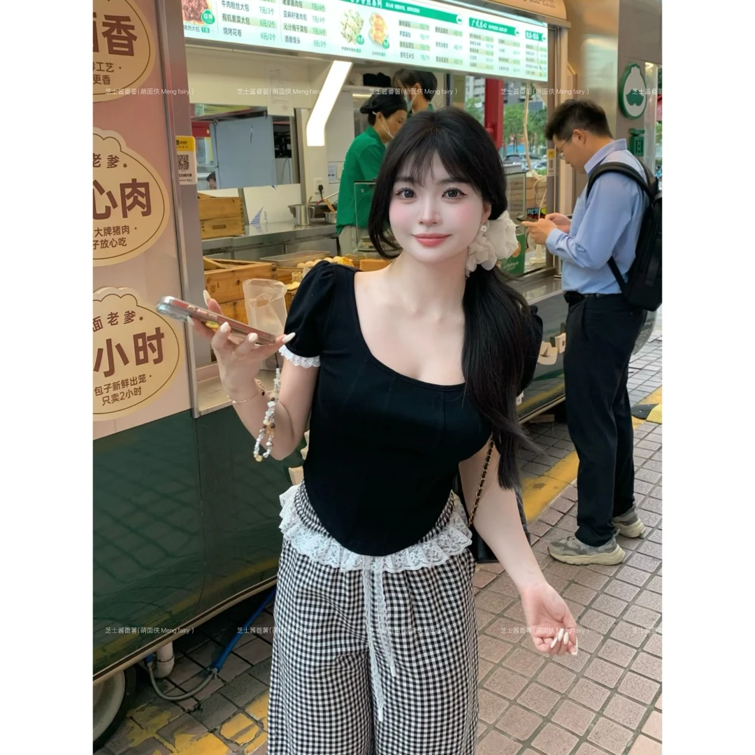 萌面侠 现货【掐腰韩漫T】90棉上衣纯欲慵懒风韩系女装欧若风6101