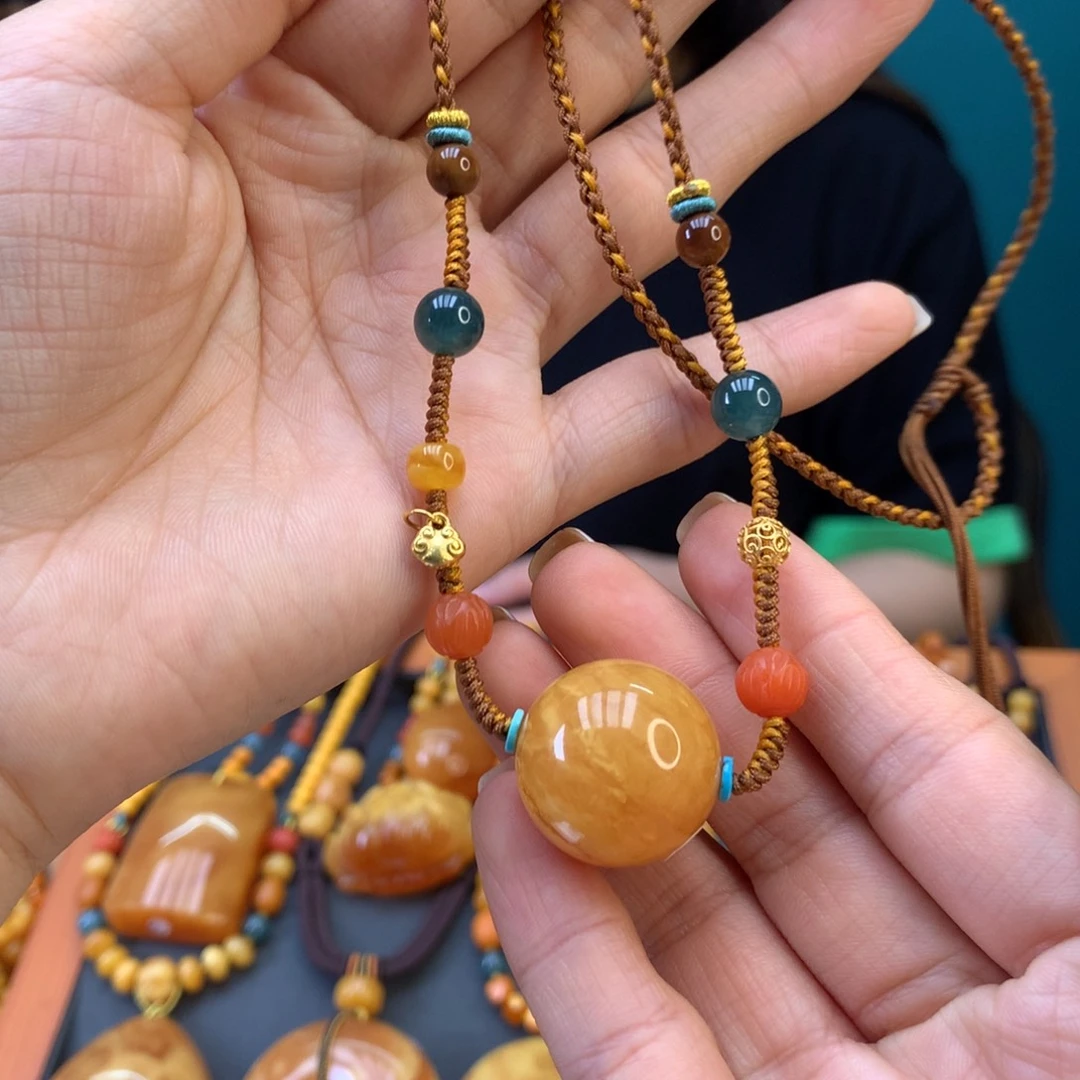 蜜蜡未镶嵌颈饰天然