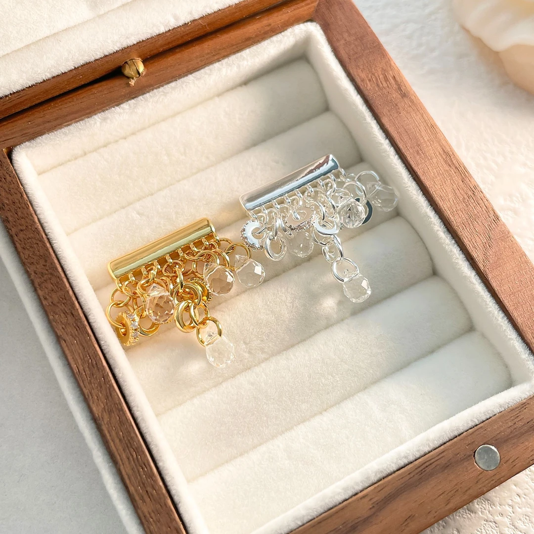 黄铜合成锆石耳饰 时尚微镶锆石简约轻奢女士耳钉ins风高级感2271