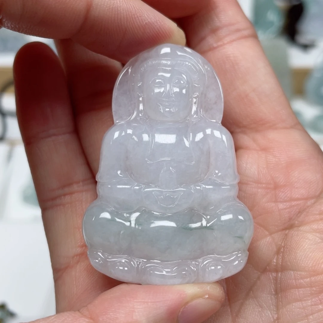 翡翠颈饰未镶嵌天然翡翠A货观音79号