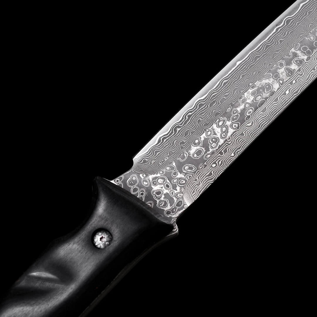 W33大马[冷锋]大马士革钢夹钢VG10厨房户外多功能瓜果刀实木手柄