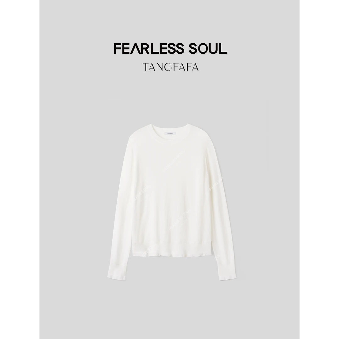 TFF X FS “雪花感”天然羊毛亚麻混纺圆领套头长袖毛衣 825FM336 -