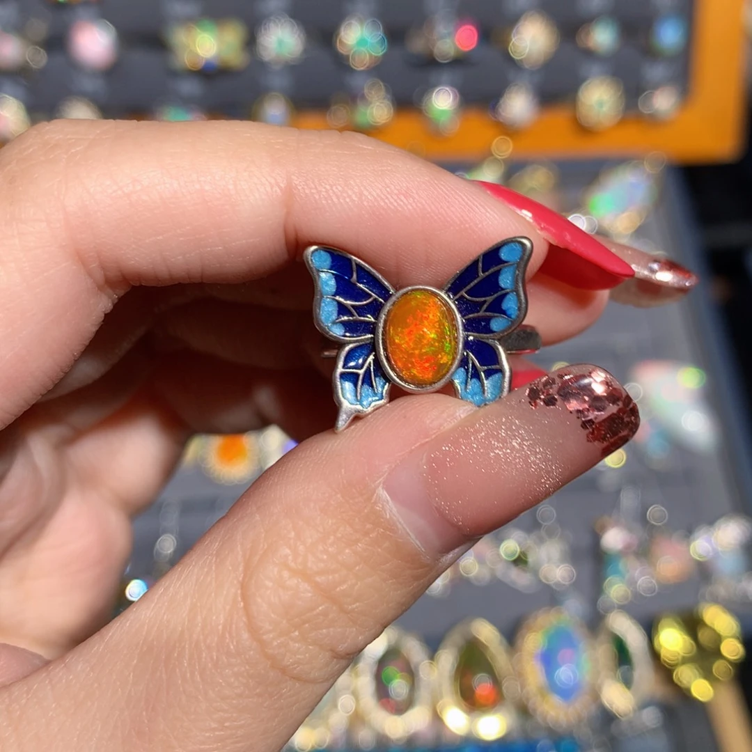 银S925镶嵌欧泊欧泊耳饰y