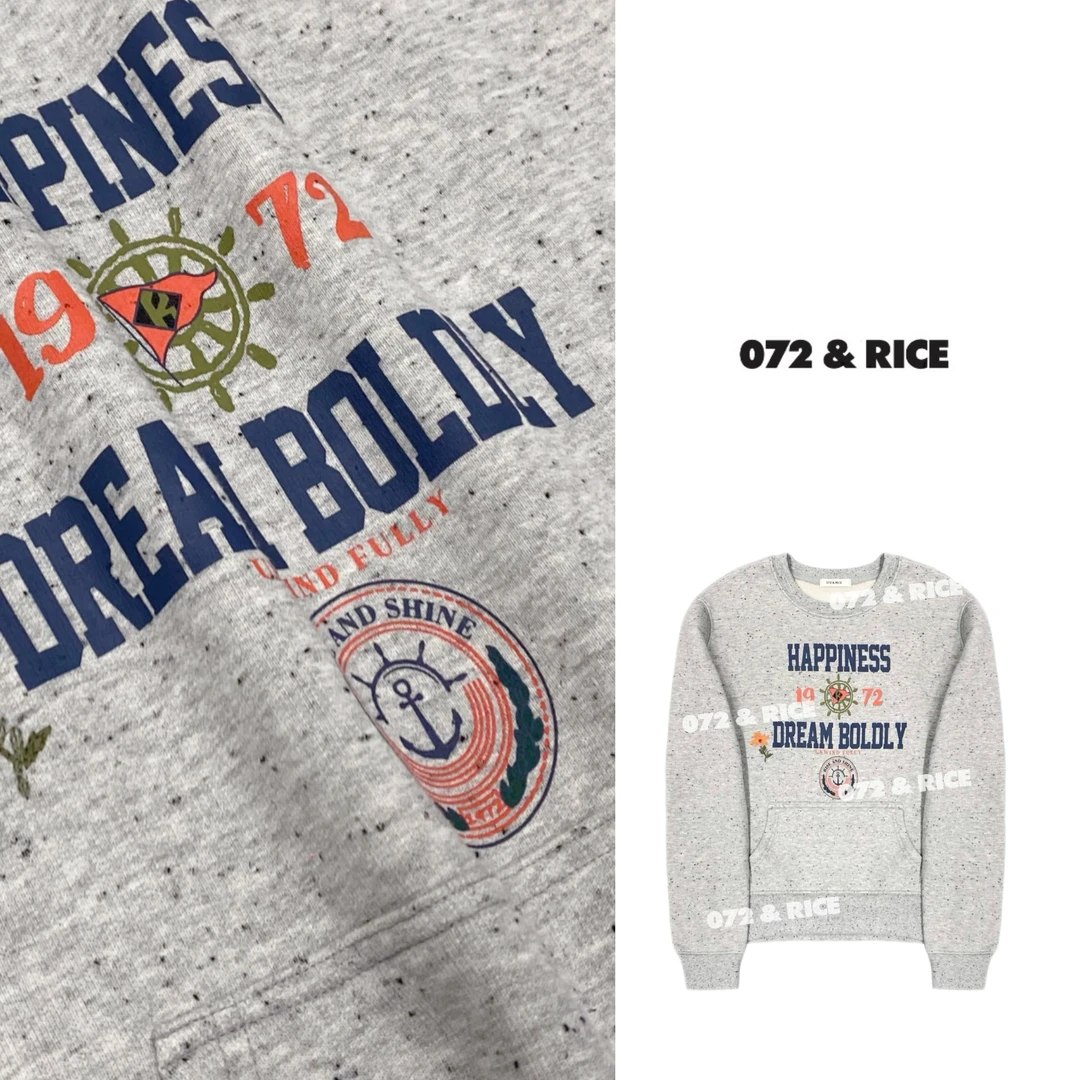 072 & RICE【尼克】棉 秋季休闲圆领长袖卫衣 31XD40 FF11