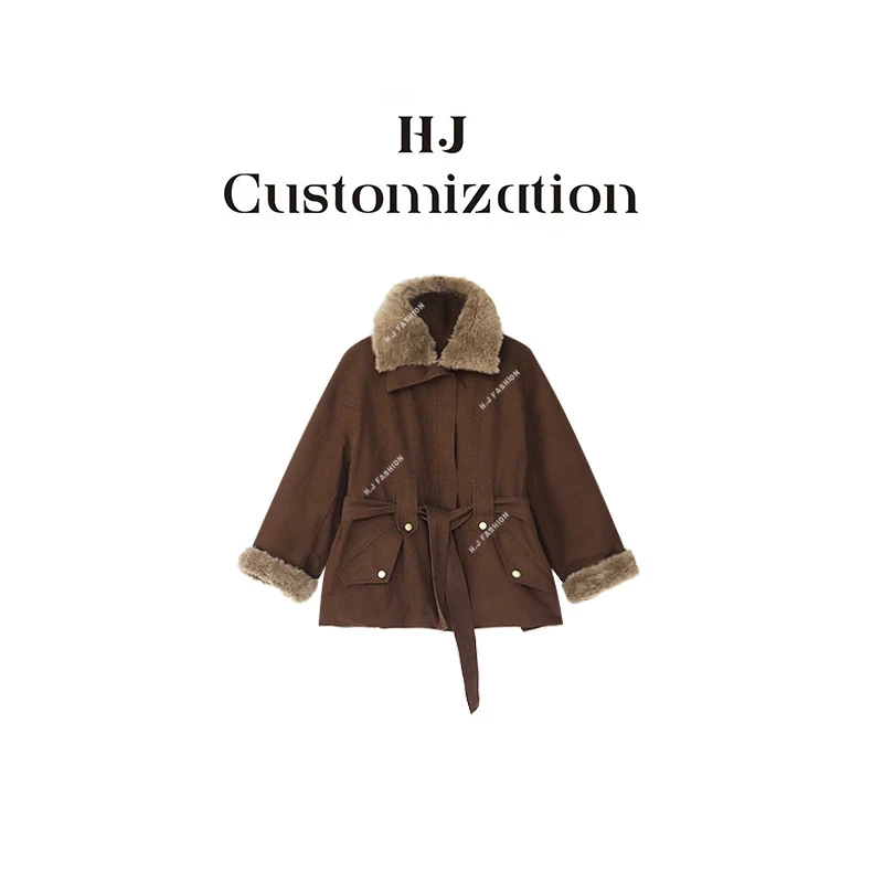 【郝洁】“绒暖时光”时尚百搭保暖可拆卸羊毛领腰带款鹅绒服2152