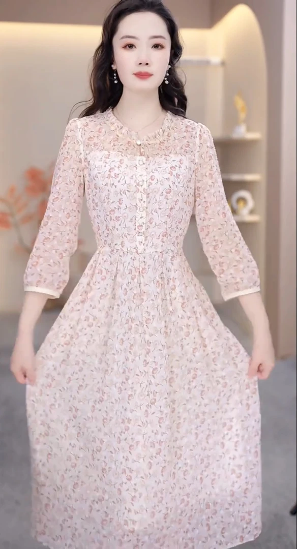 【玥欣服饰】KK393#春季 2025 新款 减龄 气质 优雅 连衣裙